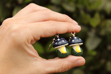 Load image into Gallery viewer, Midnight Mushie Earrings